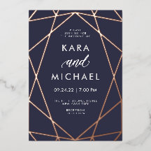 Oro Rosa moderno minimalista sobre azul oscuro | B