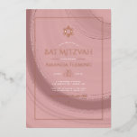 Invitación Con Relieve Metalizado Oro Rosa y Rubor Faux Agate Bat Mitzvah Foto<br><div class="desc">Guay acuarela agate invitación a Bat Mitzvah en acentos de Relieve metalizado de oro rosa y personalizable rosa rubor a los detalles de tu evento. Se recomienda una foto en formato retrato.</div>