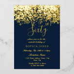 Invitación Con Relieve Metalizado Oro y marina masculina 60 aniversario de la fiesta<br><div class="desc">Invitación al Relieve metalizado dorado de la fiesta de cumpleaños número 60 Hombres de Oro y Marina Ver otras invitaciones en nuestra tienda de nicho y nido</div>