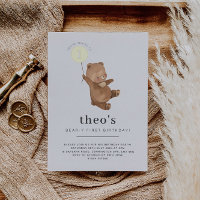 Oso de peluche primer cumpleaños oro