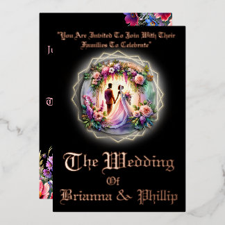 Invitación Con Relieve Metalizado Our Love Shines Brighter Than The Moon Wedding