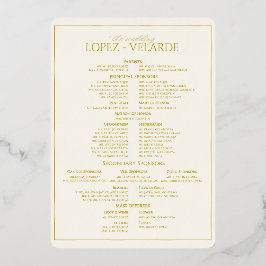 INVITACIÓN CON RELIEVE METALIZADO PÁGINA DE SÉQUITO DE BODAS