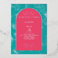 Palm Leaves rosa + Blue Beach Wedding
