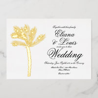 Palm Tree Gold Negro Boda Prensa