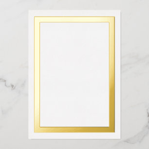 Invitación Con Relieve Metalizado Papel Cartulina Ultra Lujo Borde de Pan de Oro Gru