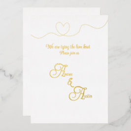 Invitación Con Relieve Metalizado Papel de aluminio blanco y dorado 