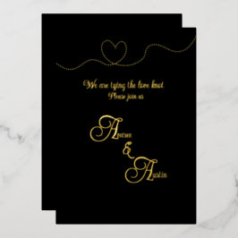 Invitación Con Relieve Metalizado Papel de aluminio negro y dorado 