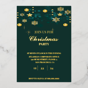 Invitación Con Relieve Metalizado Paquete de fiesta de Navidad