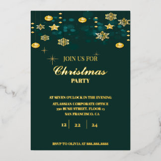 Invitación Con Relieve Metalizado Paquete de fiesta de Navidad