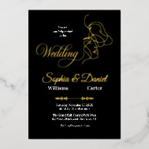 Pareja artística de Moda de Boda blanco y negro de