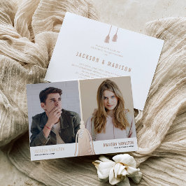 Invitación Con Relieve Metalizado Partido de Graduación de Foto Conjunta de Tassel 2