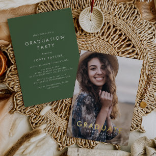 Invitación Con Relieve Metalizado Partido de Graduación de Foto de Relieve metalizad