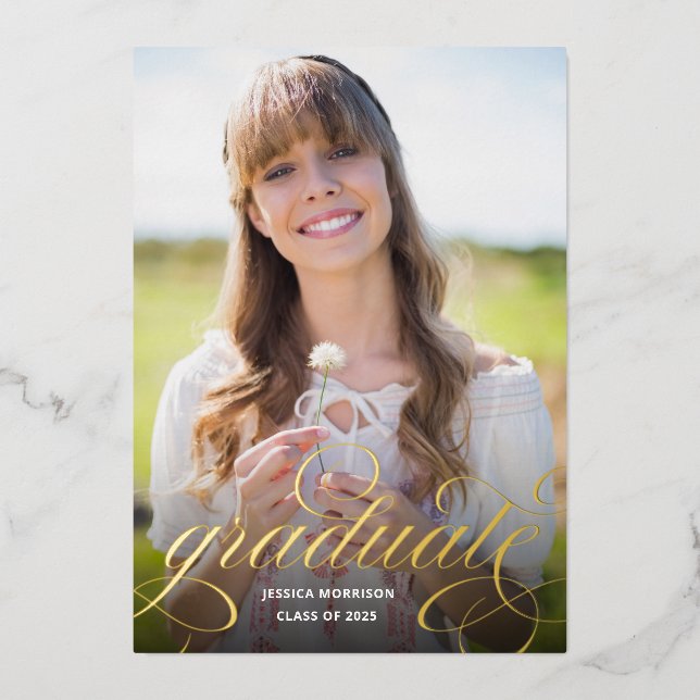 Invitación Con Relieve Metalizado Partido de Graduación de Fotografía por Relieve me (Anverso)