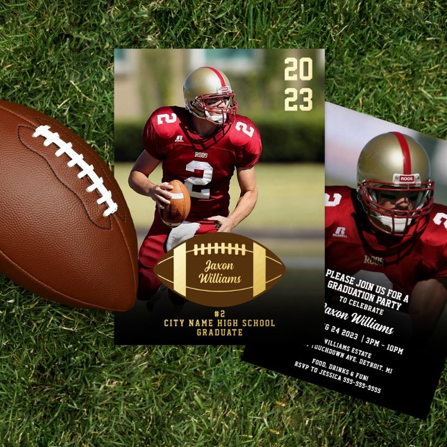 Invitación Con Relieve Metalizado Partido de Graduación de Fútbol (Subido por el creador)