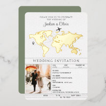 Pasaporte de boda de destino verde de saberes
