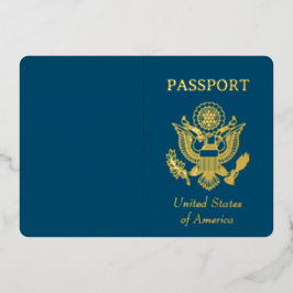 Invitación Con Relieve Metalizado Pasaporte falso de Relieve metalizado