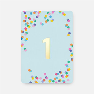 Invitación Con Relieve Metalizado Pastel Blue Boy Primer cumpleaños Confetti Gold