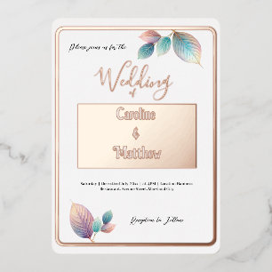 Invitación Con Relieve Metalizado Pastel irlandés deja Boda Pastels Dreamy