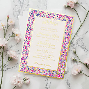 Invitación Con Relieve Metalizado Patrón de motivo geométrico turco Boda islámica