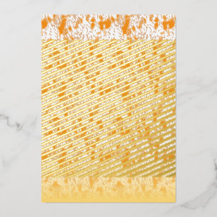 Invitación Con Relieve Metalizado Patrón textil con un vibrante naranja y dorado