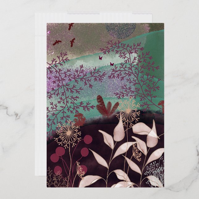 Invitación Con Relieve Metalizado Paysage fantastique (Sobre)