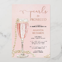Pearls y Prosecco Rosa de oro
