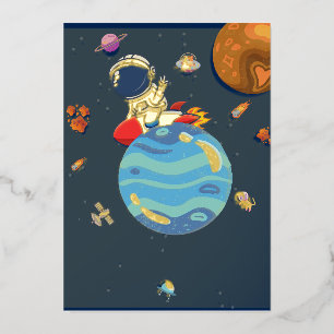 Invitación Con Relieve Metalizado pegatina del libro electrónico cosmique