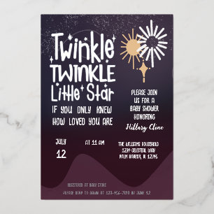 Invitación Con Relieve Metalizado Pequeña Estrella Caprichosa