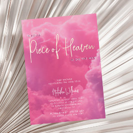 Invitación Con Relieve Metalizado Pequeño trozo de nubes rosas del cielo