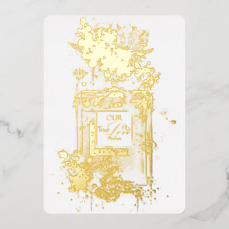 Invitación Con Relieve Metalizado Perfume elegante de lujo