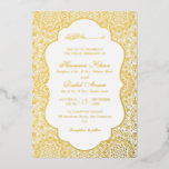 Invitación Con Relieve Metalizado Persian Girih Artistic Laced Islamic Wedding<br><div class="desc">Beautiful invitations and stationery for special occasions and festivals are available in both physical and digital formats. We can extend any design into matching items such as RSVP cards,  labels,  envelopes,  and more. Customization is available upon request. Looking forward to hearing from you!</div>