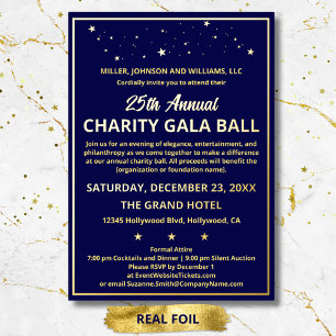 Invitación Con Relieve Metalizado Personalizado azul elegante de la bolera de gala d