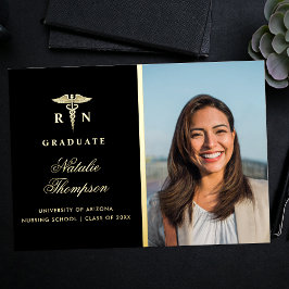 Invitación Con Relieve Metalizado Personalizado de Graduación de Enfermeras Registra