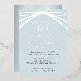 Invitación Con Relieve Metalizado Personalizado Diamond 60th Boda Aniversario Fiesta