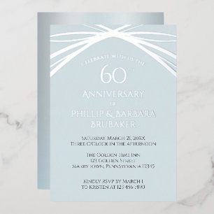 Invitación Con Relieve Metalizado Personalizado Diamond 60th Boda Aniversario Fiesta