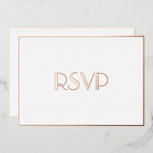 Invitación Con Relieve Metalizado Personalizado Fiesta elegante moderno RSVP Oro ros