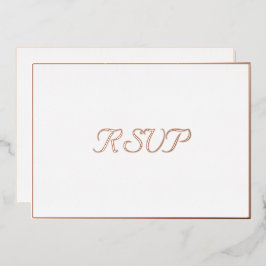 Invitación Con Relieve Metalizado Personalizado Fiesta simple elegante RSVP Oro rosa