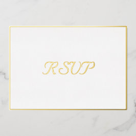 Invitación Con Relieve Metalizado Personalizado Fiesta simple elegante RSVP White Fa