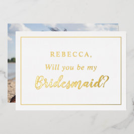 Invitación Con Relieve Metalizado Personalizado ¿Serás mi dama de honor? Foto