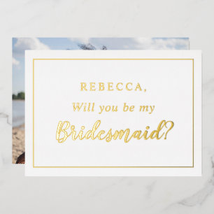 Invitación Con Relieve Metalizado Personalizado ¿Serás mi dama de honor? Foto