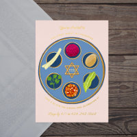 Pesach Seder Plate Happy Passover Dinner