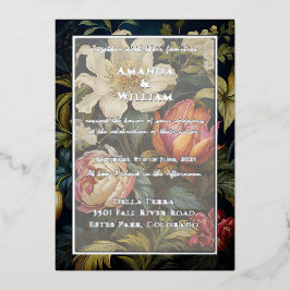 Invitación Con Relieve Metalizado Pintura floral holandesa siglos XVII y XVIII. Boda