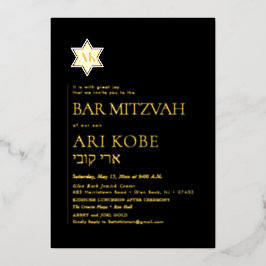 Invitación Con Relieve Metalizado PixDezines Bar Minimalista moderno Mitzvah
