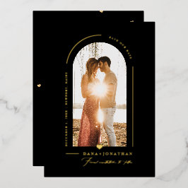 Invitación Con Relieve Metalizado PixDezines color DIY Arco negro Guardar nuestra fe