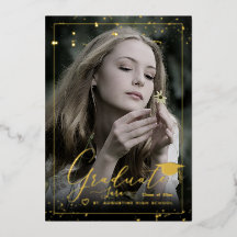 PixDezines Real Gold Foil Caligrafía Graduación