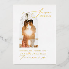 Invitación Con Relieve Metalizado PixDezines Salva nuestra fecha Luxe Caligrafía