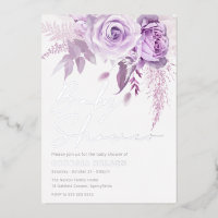 Plata de Baby Shower floral divino morado de lavan
