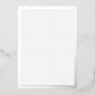 Invitación Con Relieve Metalizado Plata en blanco
