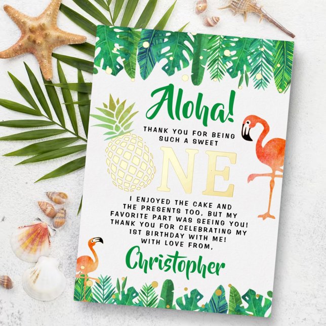 Invitación Con Relieve Metalizado Playa Tropical de Verano Luau Niños Primer Cumplea (Subido por el creador)