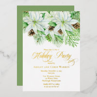 Poinsettias Blancas | Piñas de Pino Fiesta Navideñ